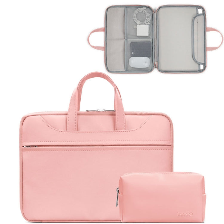 Frendorf | Baona BN-Q006 PU Leder Voll öffnende Laptop-Handtasche für 11/12 Zoll (Rosa + Power Bag)