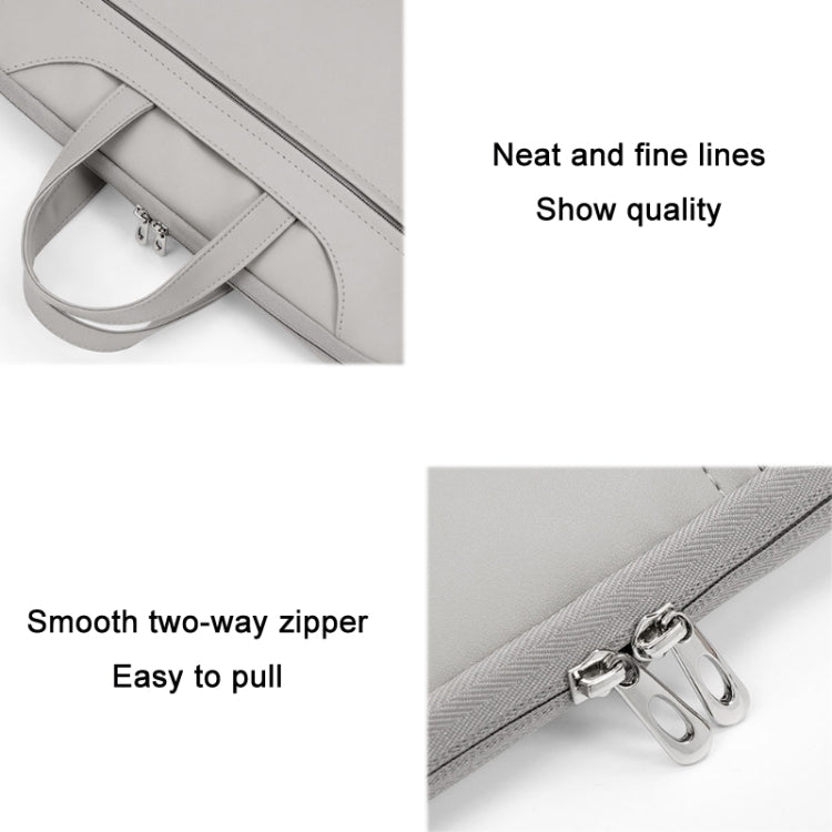 Frendorf | Baona BN-Q006 PU-Leder Vollöffnung Laptop Handtasche Für 13/13,3 Zoll (Grau Dick)
