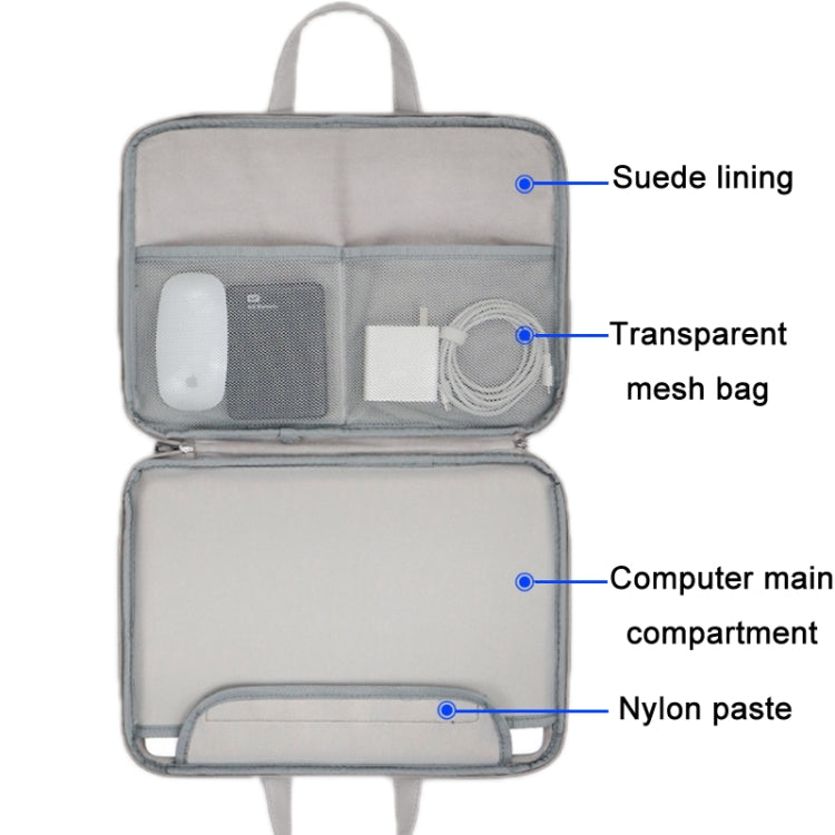 Frendorf | Baona BN-Q006 PU-Leder Vollöffnung Laptop Handtasche Für 13/13,3 Zoll (Grau Dick)