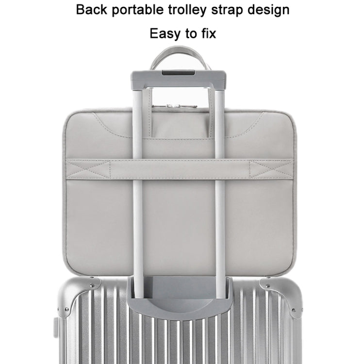 Frendorf | Baona BN-Q006 PU Leder Vollöffnung Laptop Handtasche Für 13/13,3 Zoll (Grau+Minzgrün)