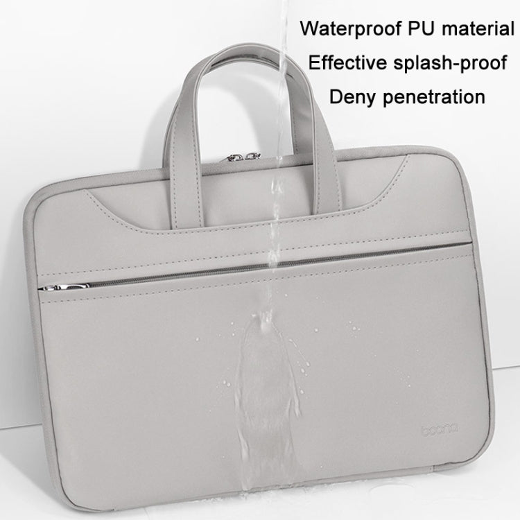 Frendorf | Baona BN-Q006 PU-Leder Vollöffnung Laptop Handtasche Für 13/13,3 Zoll (Grau Dick)