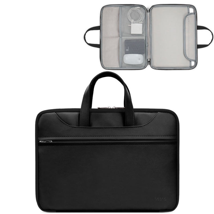 Frendorf | Baona BN-Q006 PU Leren Volledige Opening Laptop Handtas Voor 13/13.3 inch (Zwart)