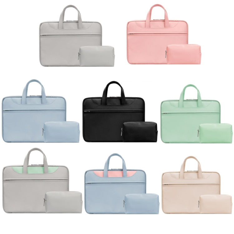 Frendorf | Baona BN-Q006 PU Leder Vollöffnung Laptop Handtasche Für 13/13,3 Zoll (Himmel Blau + Power Bag)