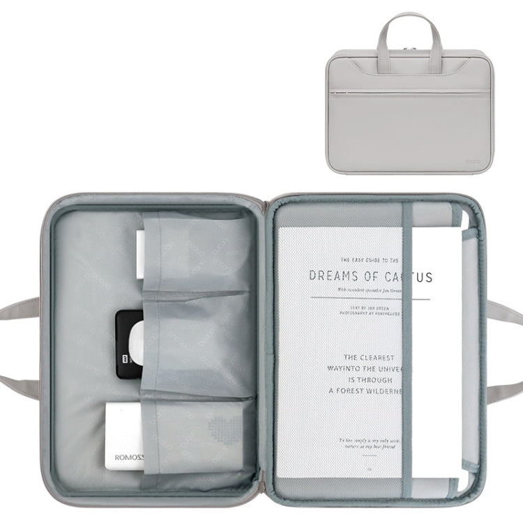 Frendorf | Baona BN-Q006 PU-Leder Vollöffnung Laptop Handtasche Für 13/13,3 Zoll (Grau Dick)