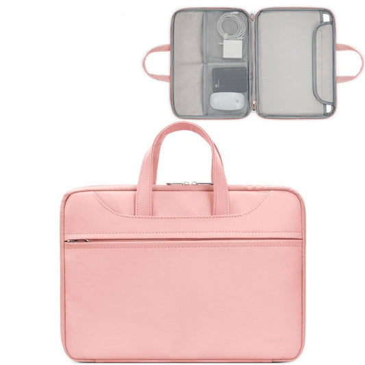 Frendorf | Baona BN-Q006 PU Leder Vollöffnung Laptop Handtasche für 15/15,6/16 Zoll (Rosa)