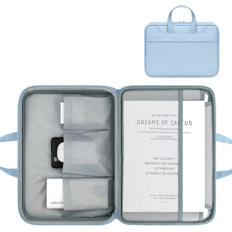 Frendorf | Baona BN-Q006 PU Leder Vollöffnung Laptop Handtasche für 15/15.6/16 Zoll (Himmelblau Dick)