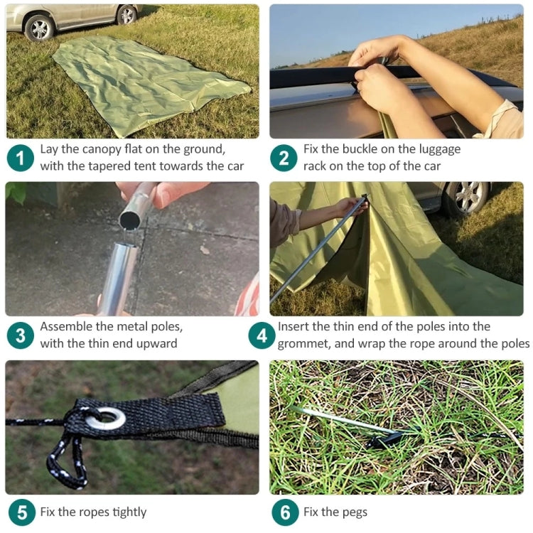 Frendorf | Outdoor Picknick Camping Zelt An Der Seite Des Autos Regenfest Sonnenschutzdach 300x150cm (Schwarz)
