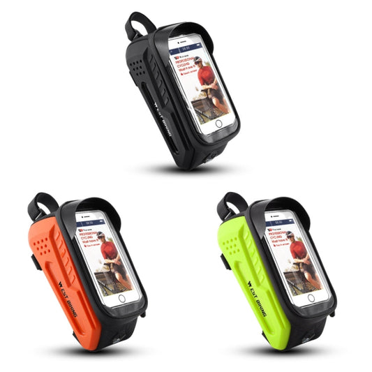 Frendorf | WEST BIKING Fahrrad Vorderbeutel TPU Hartschalen Fahrfrontträger Tasche (Orange)