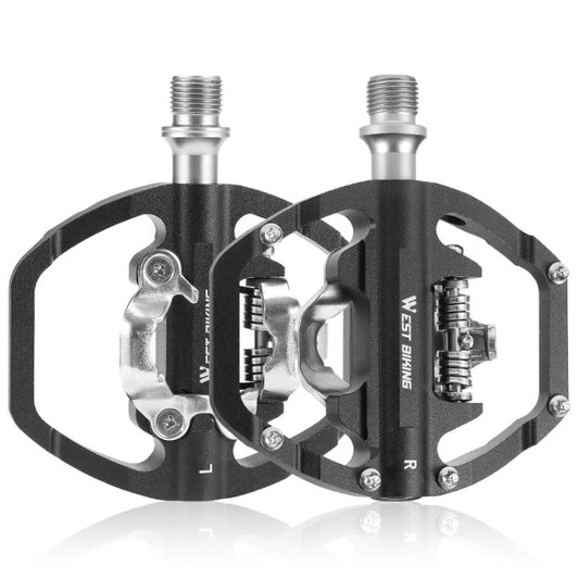 Frendorf | WEST BIKING Mountainbike Dual-Purpose Selbstsperrende Aluminiumlegierungs-Pedale (Schwarz)