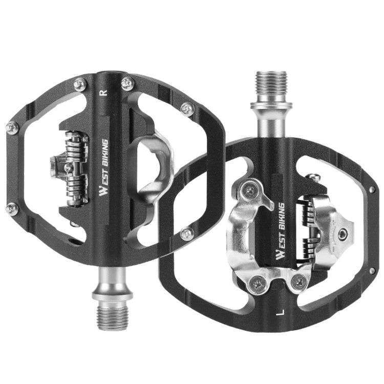 Frendorf | WEST BIKING Mountainbike Dual-Purpose Selbstsperrende Aluminiumlegierungs-Pedale (Schwarz)