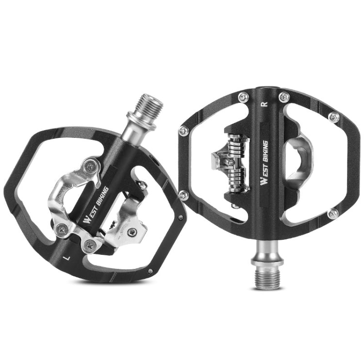 Frendorf | WEST BIKING Mountainbike Dual-Purpose Selbstsperrende Aluminiumlegierungs-Pedale (Schwarz)