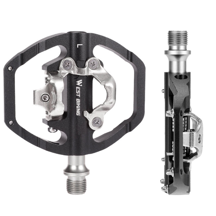 Frendorf | WEST BIKING Mountainbike Dual-Purpose Selbstsperrende Aluminiumlegierungs-Pedale (Schwarz)