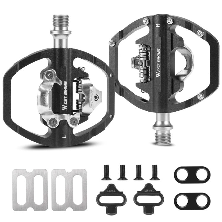 Frendorf | WEST BIKING Mountainbike Dual-Purpose Selbstsperrende Aluminiumlegierungs-Pedale (Schwarz)
