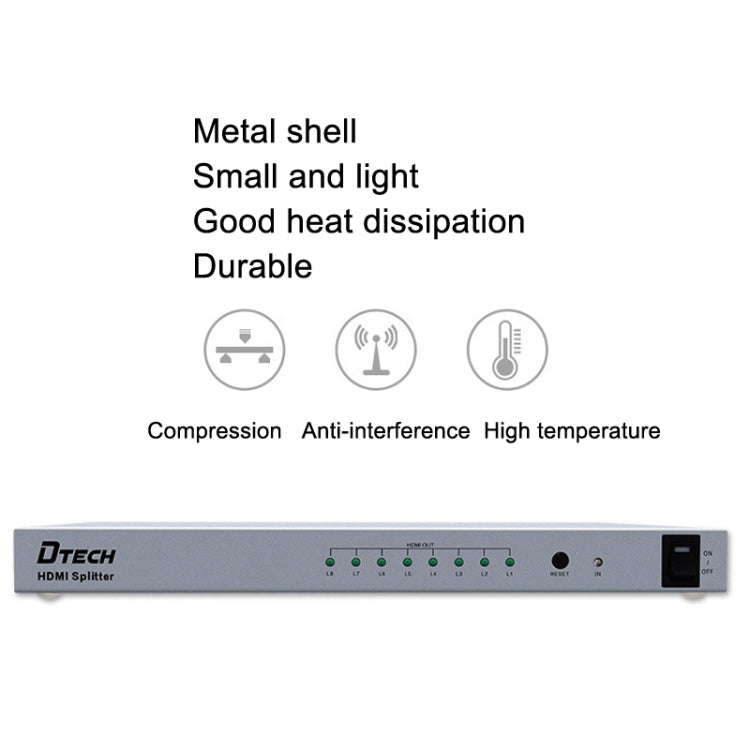 Frendorf | DTECH DT-7148 HDMI 2.0 1 In 8 Out 4K X 2K HD Splitter, CN Stecker