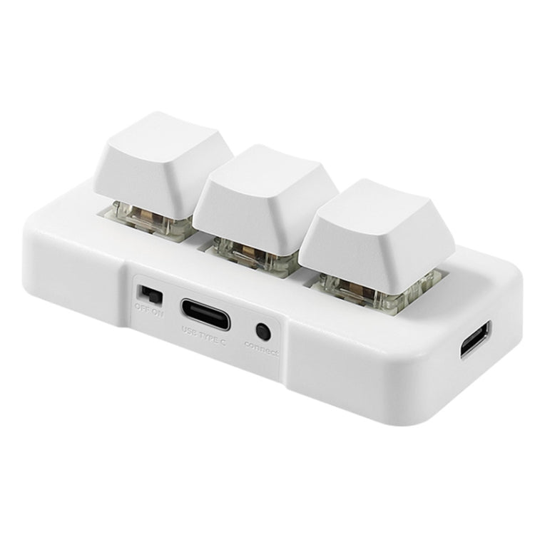 Frendorf | MK321 3 Tasten Benutzerdefinierte Tasten Spiel Büro PS Clip Makro Programmierung Tastatur, Kabellänge: 1,5 m (Weiß)