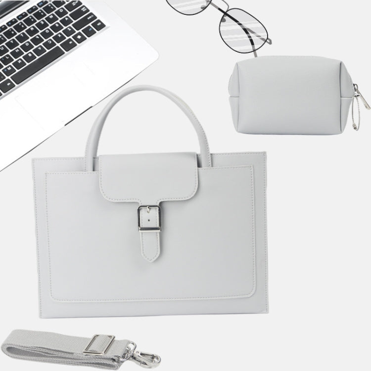 Frendorf | S176 Tragbare wasserdichte Laptop-Tasche mit Power-Pack, Größe: 13 Zoll (Hellgrau)