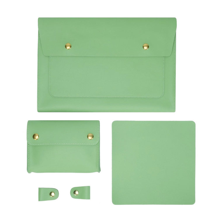 Frendorf | S178 3 In 1 Leder Wasserdichte Laptop Liner Tasche, Größe: 13 Zoll (Avocado Grün)