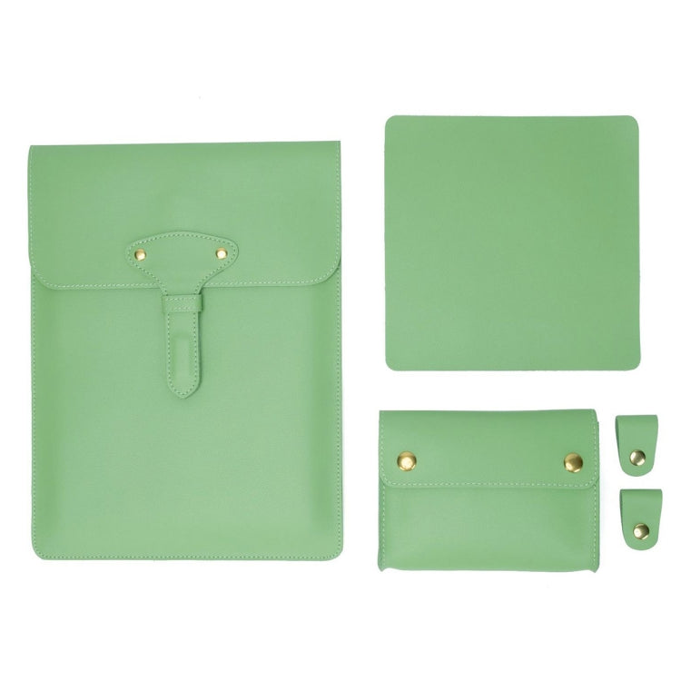 Frendorf | S177 3 In 1 Leder Wasserfest Laptop Innenfutter Taschen, Größe: 13 Zoll (Avocado Grün)
