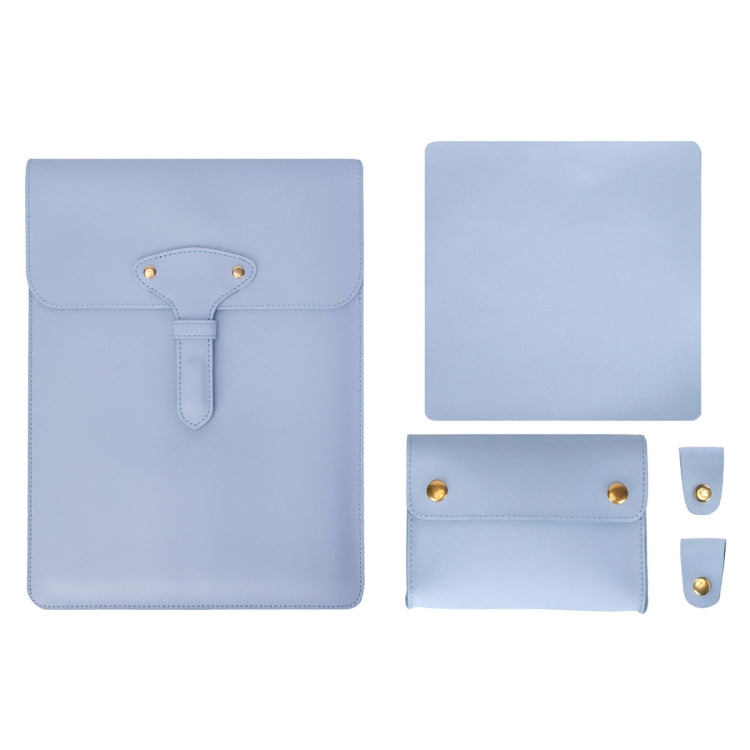Frendorf | S177 3 In 1 Leder Waterproof Laptop Liner Taschen, Größe: 15 Zoll (Baby Blau)