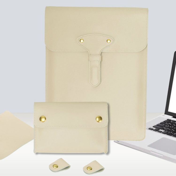 Frendorf | S177 3 In 1 Leder Waterproof Laptop Liner Taschen, Größe: 15 Zoll (Baby Blau)