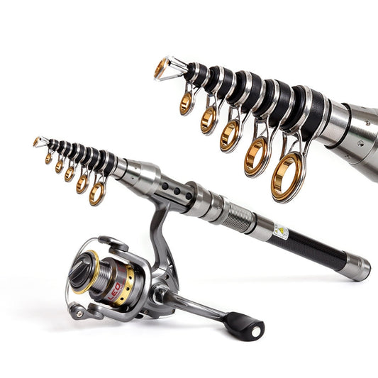 Frendorf | LEO 27593 Carbon Mini-Fischrute Schrumpfgriff Wurfstöcke, Länge: 2,1 m