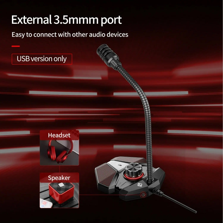 Frendorf | 3.5mm JK omnidirektionales Mikrofon mit eingebauter Soundkarte Flexibles Gaming-Mikrofon