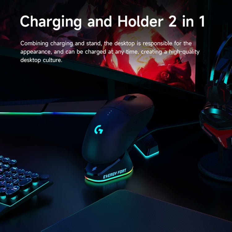 Frendorf | Für Logitech G502 / GPW1 / 2 Wireless Mouse Lade-Dock Stand Schwarz Stream