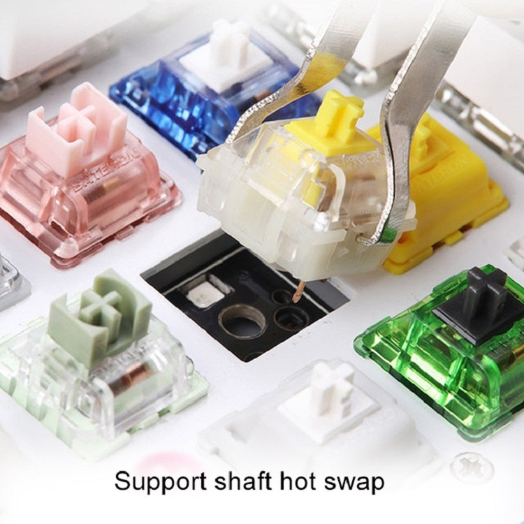 Frendorf | Bluetooth Verdrahtete 104-Tasten Zwei-Farben Translucent Keycap Mechanische Tastatur (Schwarz)