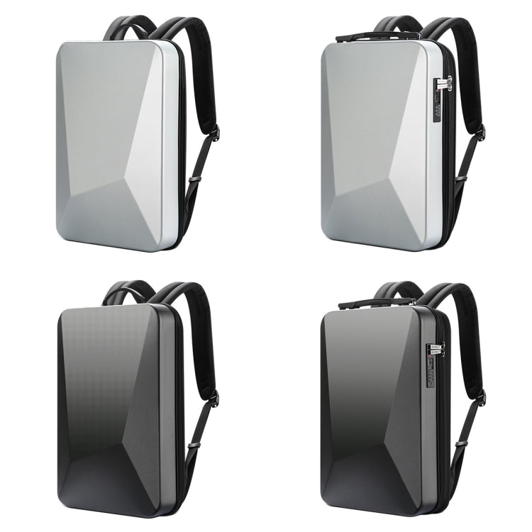 Frendorf | Bopai 61-93318A Hartschale wasserdichter erweiterbarer Rucksack mit USB-Ladeanschluss, Spezifikation: Regular (Silber)