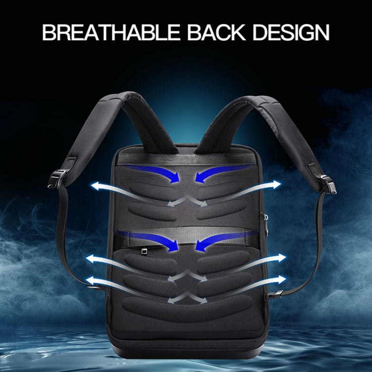 Frendorf | Bopai 61-93318A Hartschalen wasserdichter erweiterbarer Rucksack mit USB-Ladeanschluss, Spezifikation: Passwort (Silber)