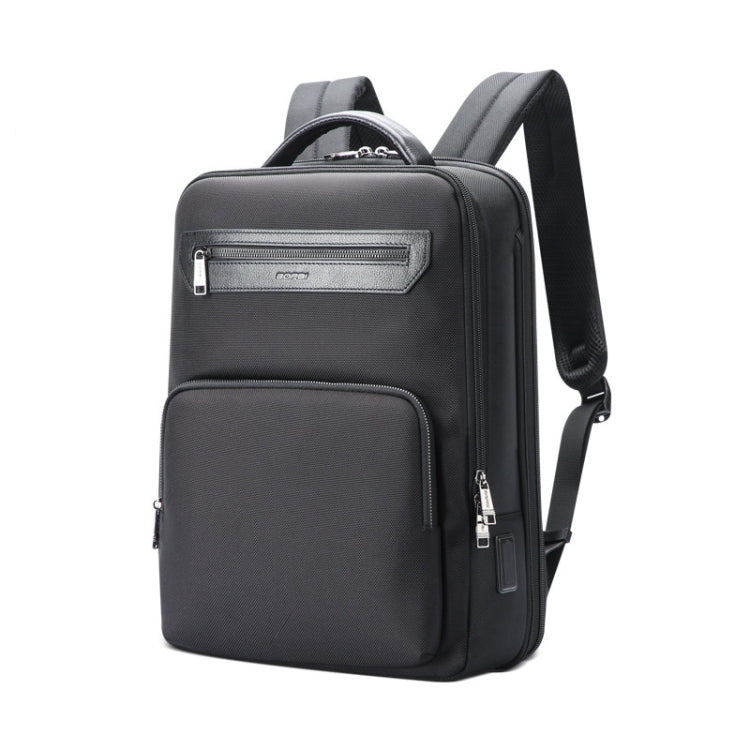 Frendorf | Bopai 61-121518 Multi-Compartment Wasserdichter Erweiterbarer Rucksack mit USB-Ladeanschluss (Schwarz)