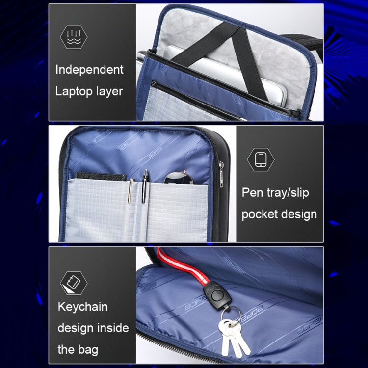 Frendorf | Bopai 61-121518 Multi-Kompartiment Wasserfest Expandierbarer Rucksack mit USB-Ladeanschluss (Dunkelgrau)