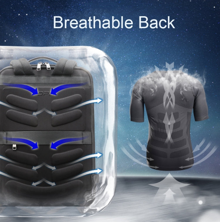 Frendorf | Bopai 61-109311 Großer Kapazität Leichter Wasserdichter Laptop-Rucksack mit USB-Ladeanschluss (Schwarz)