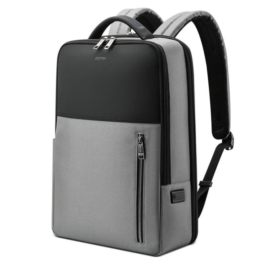 Frendorf | Bopai 61-68118 Multifunktionaler Verschleißfester Diebstahlschutz Laptop Rucksack mit USB Ladeanschluss (Silber Grau)