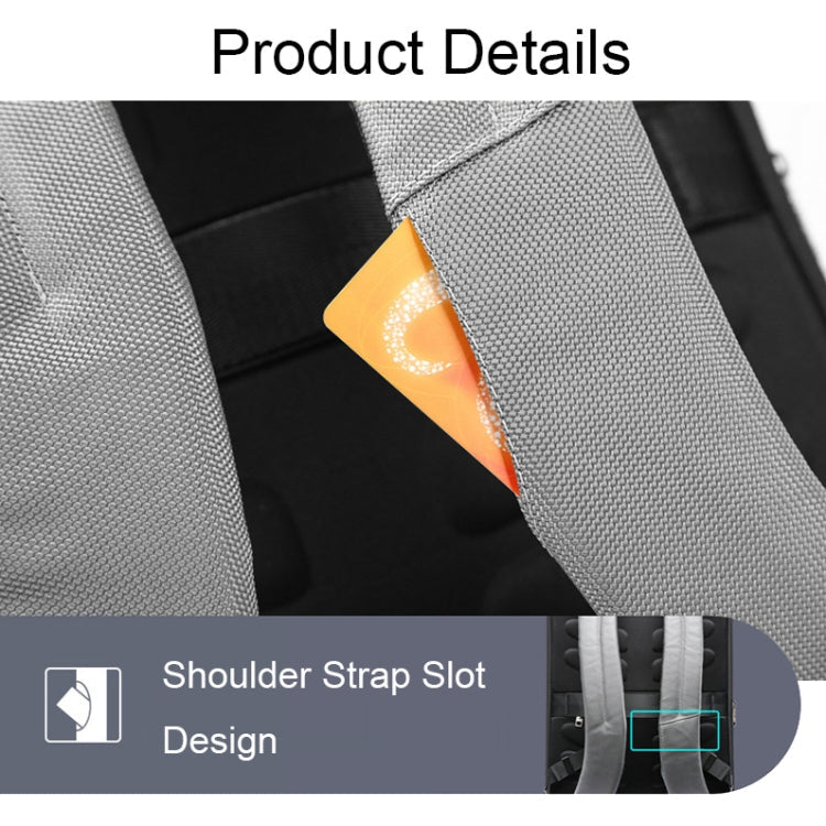 Frendorf | Bopai 61-68118 Multifunktionaler Verschleißfester Diebstahlschutz Laptop Rucksack mit USB Ladeanschluss (Silber Grau)