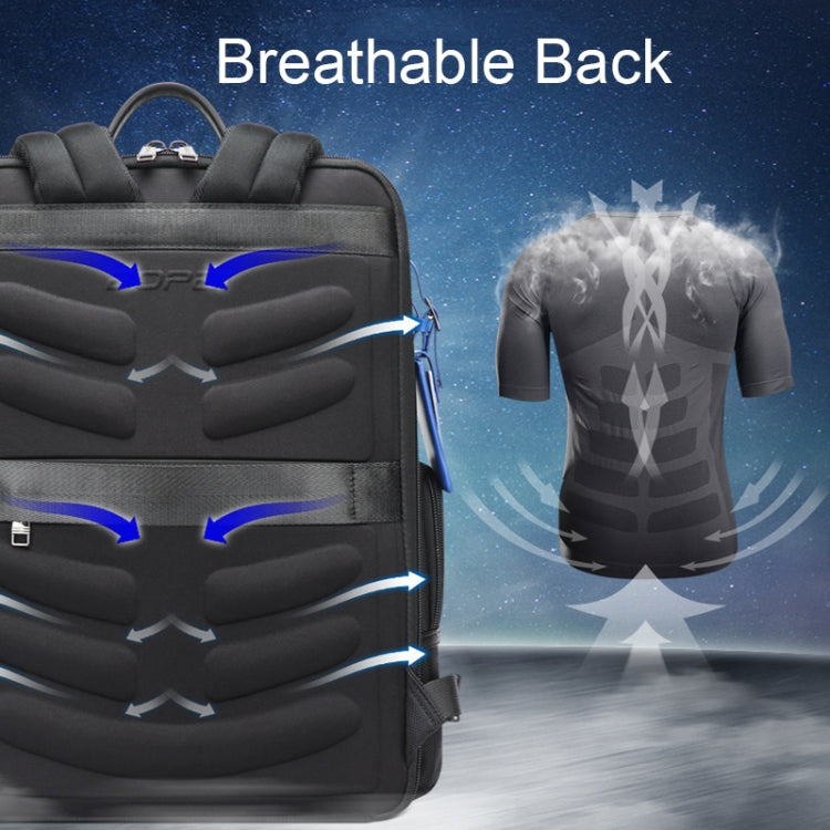 Frendorf | Bopai 61-121981 Multifunktionale Anti-Diebstahl Laptop Business Rucksack mit USB-Ladeanschluss (Navy Blau)