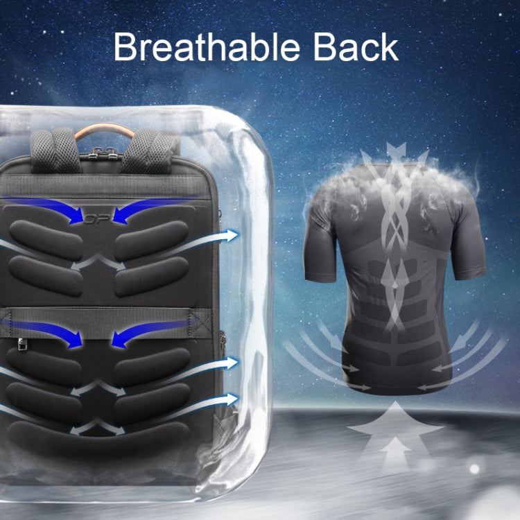 Frendorf | Bopai 61-120891 Multifunktionaler Antidiebstahl Laptop Geschäftsrucksack mit USB-Ladeanschluss (Schwarz)