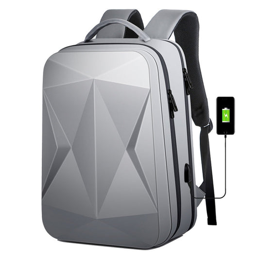 Frendorf | 160 Große Kapazität ABS Wasserdichter Laptop-Rucksack mit USB-Ladeanschluss (Hellgrau)