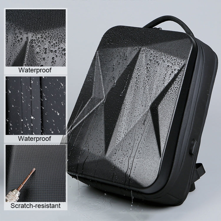 Frendorf | 160 Großer Kapazität ABS Wasserdichter Laptop-Rucksack mit USB-Ladeanschluss (Schwarz)