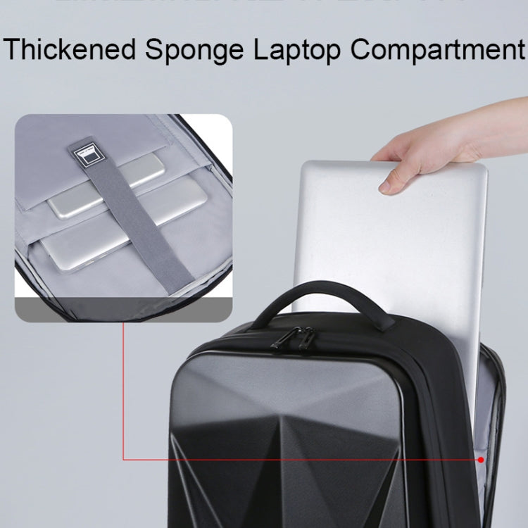 Frendorf | 160 Großer Kapazität ABS Wasserdichter Laptop-Rucksack mit USB-Ladeanschluss (Schwarz)