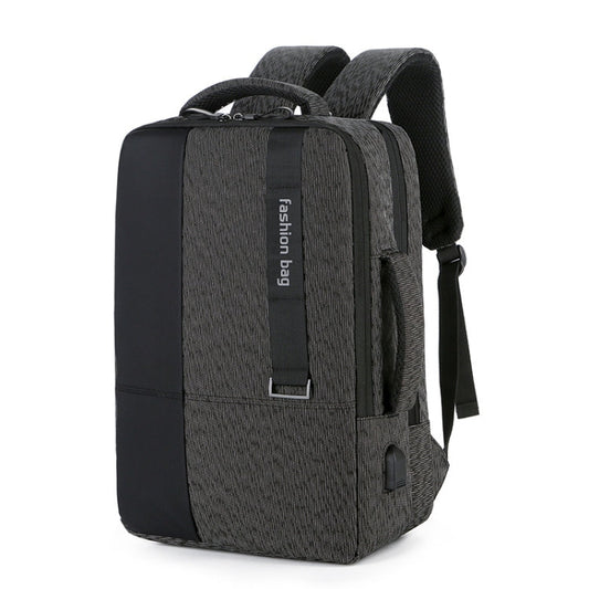 Frendorf | 140 Großraum Business Pendler Laptop Rucksack mit USB-Ladeanschluss (Schwarz)
