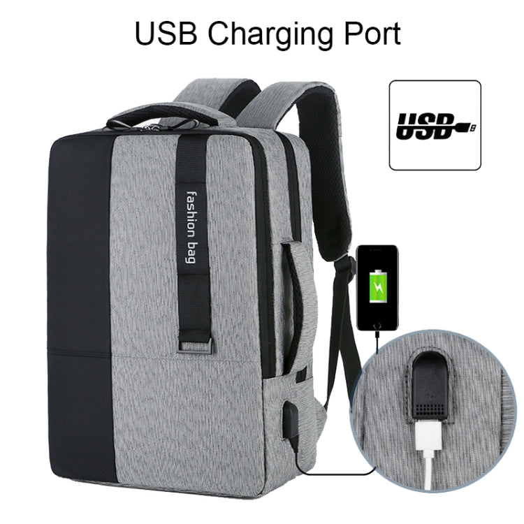 Frendorf | 140 Großraum-Business-Commute-Laptop-Rucksack mit USB-Ladeanschluss (Grau)