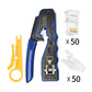 Frendorf | Rj45 8P Durchgangsloch Kristall Kopfstecker Jacke Netzwerk Werkzeug Abisolierdraht Kabel Zangen Set (Blau)