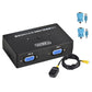Frendorf | FJGEAR FJ-201UK 2 In 1 Out KVM Switcher Mit Desktop Controller Mit Kabel (Schwarz)