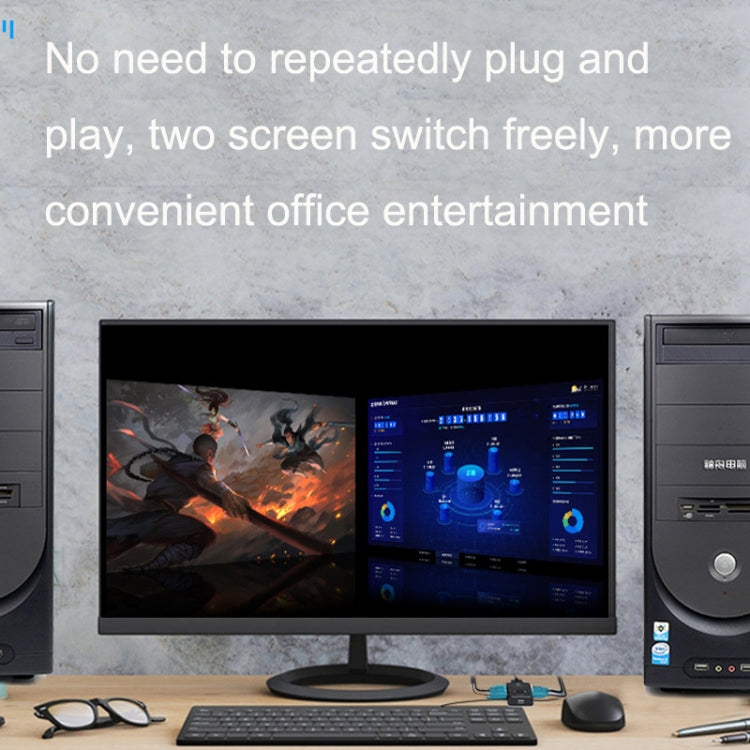 Frendorf | FJGEAR FJ-201UK 2 In 1 Out KVM Switcher Mit Desktop Controller Mit Kabel (Schwarz)