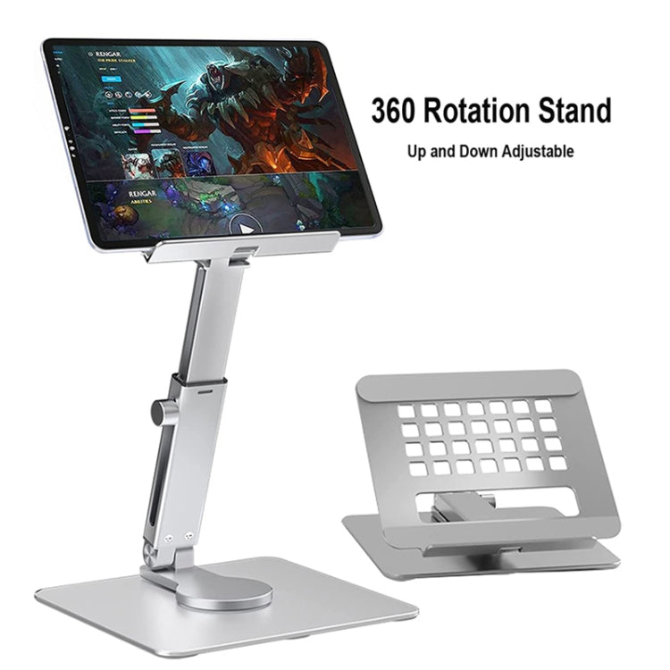 Frendorf | JUNDNE H06 Desktop Faltbarer Handyhalter Tragbarer Teleskop Rotierender Tablet-Ständer (Dunkelgrau)