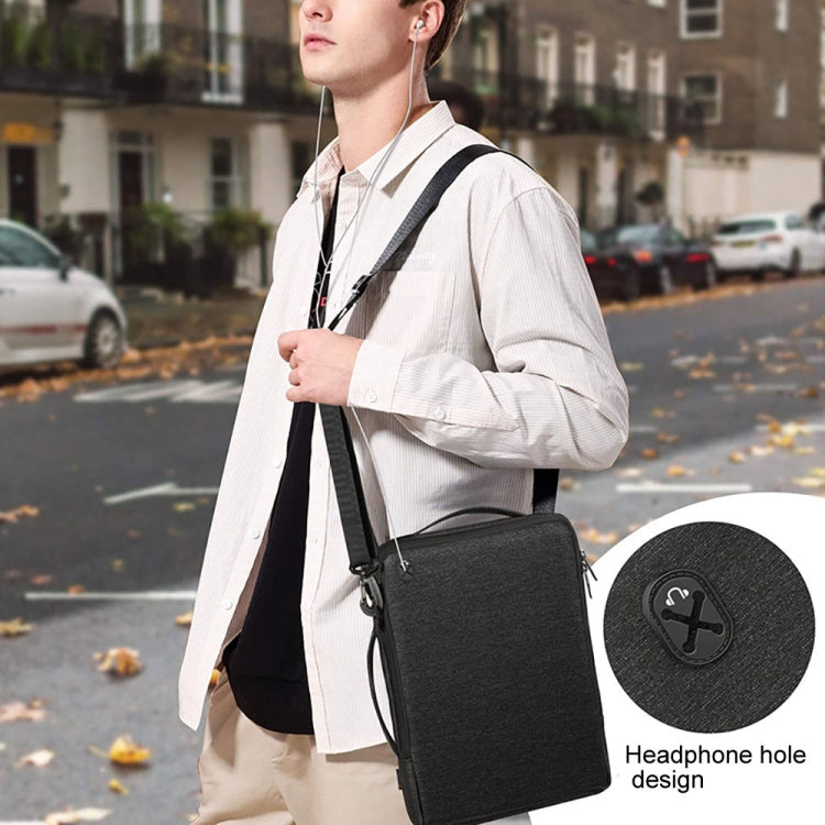 Frendorf | 13.3-14 Zoll Tragbare Laotop Tasche Wasserdicht Multifunktionale Schulter Umhängetasche (Schwarz)