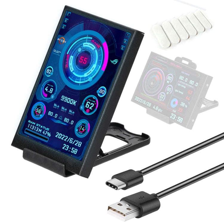 Frendorf | 3,5 Zoll IPS Ansicht Alle Computer Monitor USB Gehäuse Vice Bildschirm Set 1 (Schwarz)