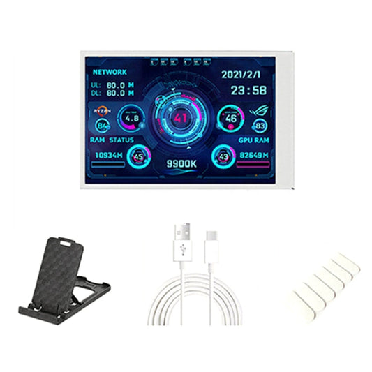 Frendorf | 3,5 Zoll IPS View All Computer Monitor USB Gehäuse Vice Bildschirm Set 1 (Weiß)