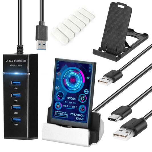 Frendorf | 3,5 Zoll IPS View All Computer Monitor USB Gehäuse Vize Bildschirm Set 2 (Schwarz)